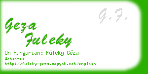 geza fuleky business card