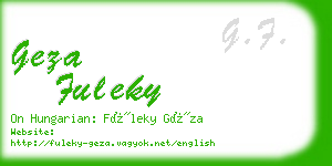 geza fuleky business card